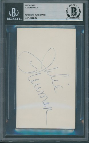 Julie Newmar Signed Index Card Beckett Authentic Autograph *4017