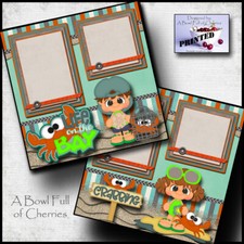 ON THE BAY 2 premade scrapbook pages vacation beach ocean printed CHERRY 0067