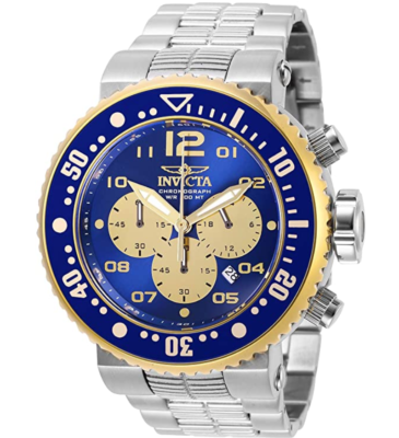 INVICTA 29760 Pro Diver Chronograph Date Blue Dial Stainless Men's