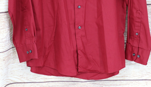 Van Heusen Mens Sz 16 34/35 Button Up Long Sleeve Wrinkle Free Lux Sateen Shirt - Picture 4 of 7