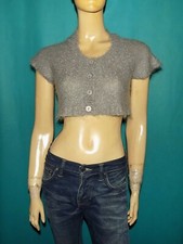 DES PETITS HAUTS gilet court taupe taille 2 ou 38 fr