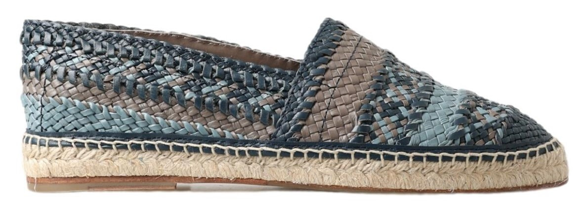 DOLCE & GABBANA Shoes Blue Gray Leather Buffalo Espadrille  display picture 1