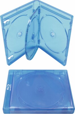 (1) Quad Blu-Ray Replacement Case Standard Empty Box 4 Disc 21mm #BR4R21BL