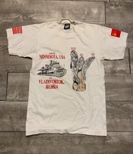 Vintage Screen Stars Best USA To Russia Whales Single Stitch  T-Shirt Tee Small