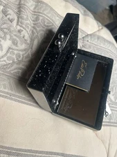 Black “Chill” Edie Parker Latching Jean Clutch Mint Condition Hand-Poured