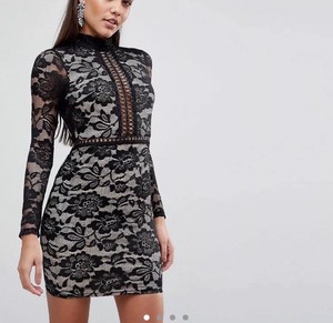 black lace dress pretty little thing