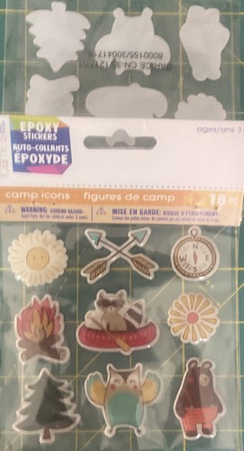 Darice Camp Icons Epoxy 3D Stickers - 18 Pieces - Picture 4 of 4