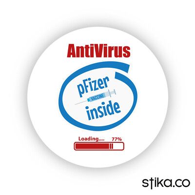 Pack of 24 Funny Pfizer Inside Vaccination paper labels, Adhesive Stickers