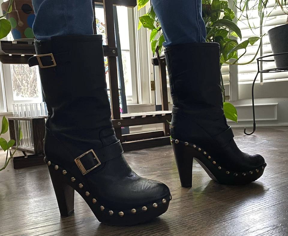 Botas Jimmy Choo DE COLECCIÓN (mujer 39,5) negras Moto plataforma años 2000 vibraciones basculantes Foto 2 de 4