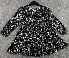 Maeve Anthropologie Lila Tiered Peplum Tunic Top Button Up Size XS Boho Peasant