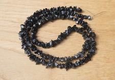 Black Onyx Gemstone Chip Beads, 4mm to 7mm Approx, Strand Approx 25"