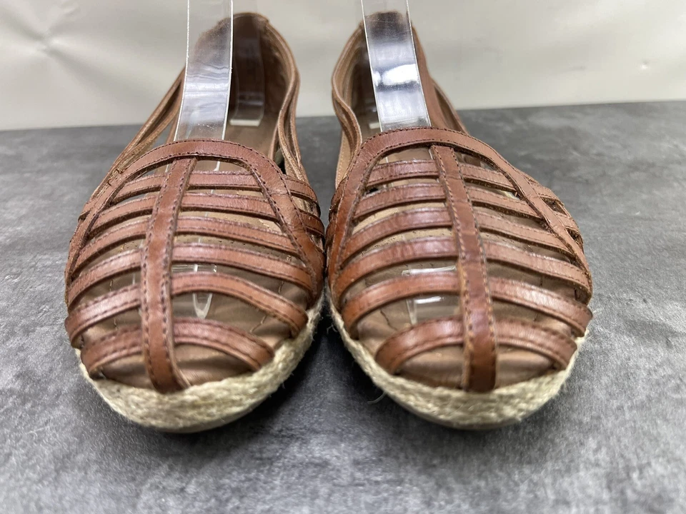 Corso Como Stride 女式鞋棕色 7M 皮革一脚蹬带休闲芭蕾平底鞋 — 第 4/4 张图片