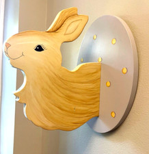 Sidney Arthur, Baby room d cor, hand-painted Bunny wall d cor great condition.