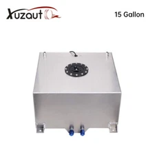 15 GALLON FUEL TANK ALUMINUM LIGHTWEIGHT RACE DRIFT FUEL CELL TANK +LEVEL SENDER