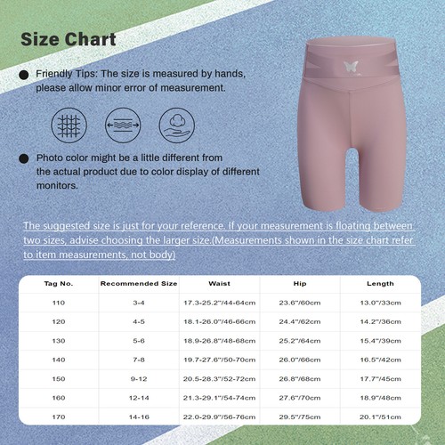 Kids Girls Shorts Compression Leggings Dance Workout Cycling Safety High Waist - Picture 28 of 59