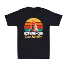 Experienced Cock Handler Funny Pun Chicken Farm Farmer Vintage Men's T-Shirt