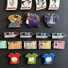 4 Disney Cast Lanyard Monorail Pins Without Hidden Mickey Red Blue Green Black