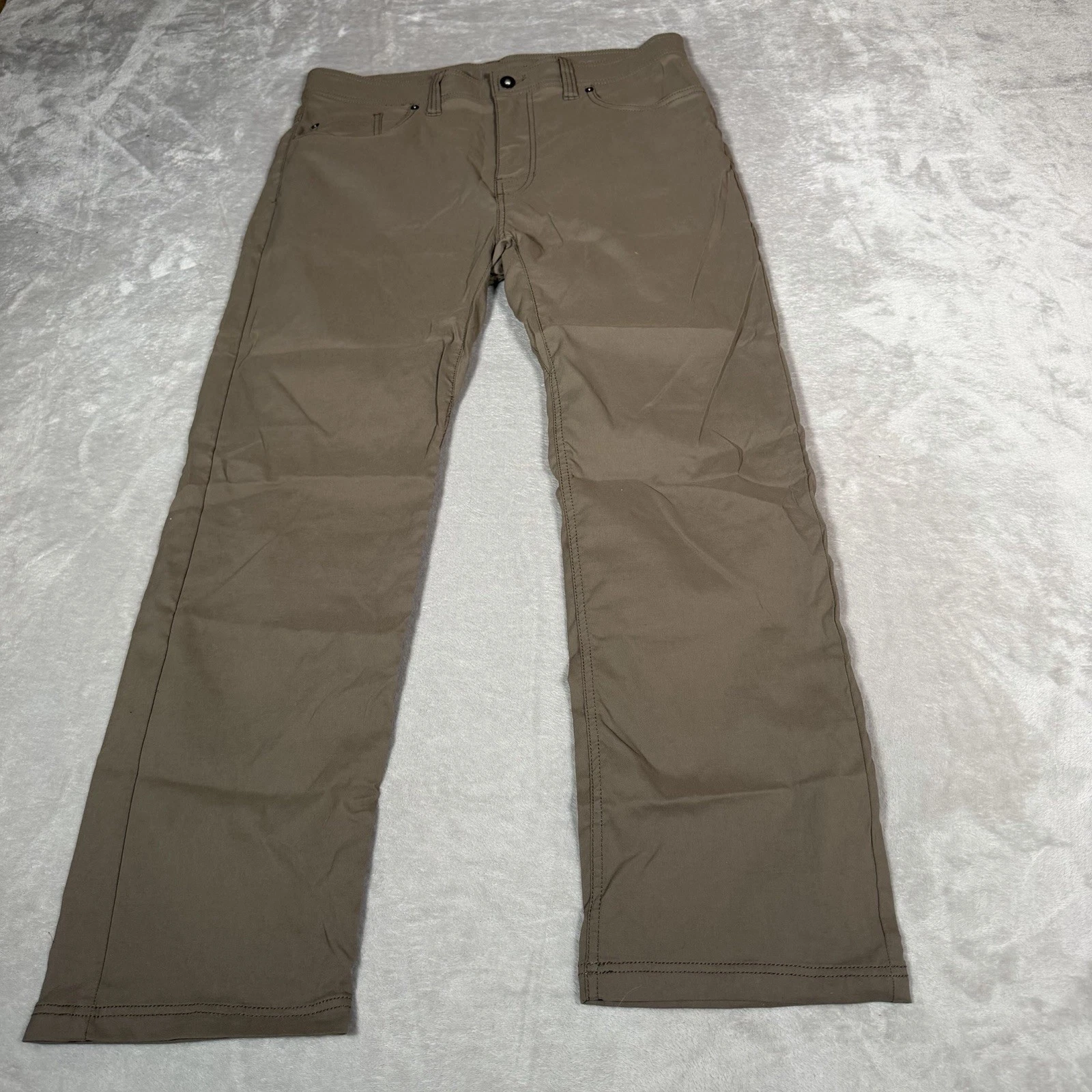 prAna Pants Mens 36 Brown Straight Nylon Blend Fishing Hiking Camping Brion II
