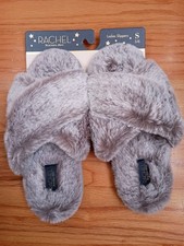 Brand New Rachel Roy Womens Slippers Plush Faux Fur Gray Small