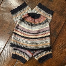 PERUVIAN CONNECTION Leg Warmers  Hat Set 100 Alpaca Wool Fair Isle Stripes