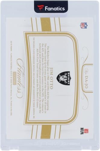 Jim Otto Oakland Raiders Signed 2019 Panini Flawless #DA-JO #1/1 Card w/00 Insc view 2