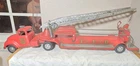 Vintage 1950s Tonka TFD No. 5 Hydraulic Aerial Ladder Fire Truck Pressed Steel