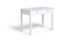 Brooklyn 2 Drawer Desk White Compact Study Table With Drawers