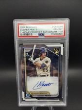 Cooper Pratt 2024 Bowman Chrome 1st Prospect Auto PSA 10 Brewers