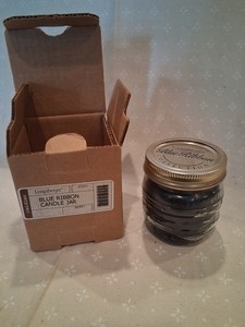 Longaberger Unburned Blue Ribbon Berry Candle Jar - NIB