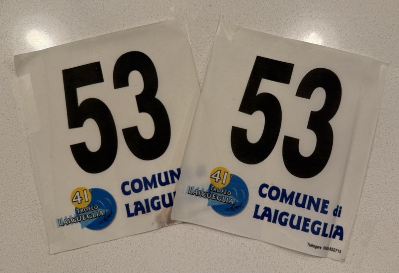 Frank Vandenbroucke 2004 Trofeo Laigueglia Race Worn Bib Numbers #53 VDB Cycling