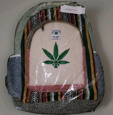 Colourful Hemp Large Backpack Handmade Laptop Uni Student Hippy, Eco Friendly