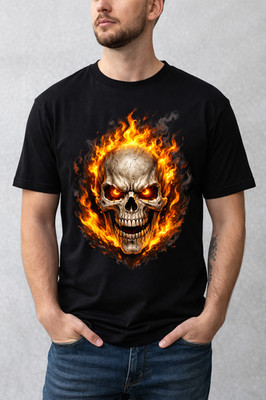 Ghost Rider Skull Black Tee