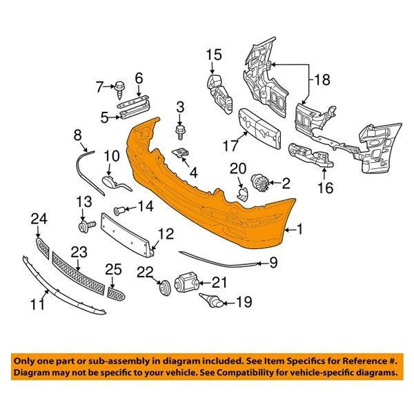 For 06-09 CLK-Class (w/o Sport) Front Bumper Cover Assy w/Park Aid Sensor Holes - Изображение 3 из 4