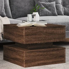  Coffee Table Brown Oak Engineered Wood 19.7x19.7x15.7 in