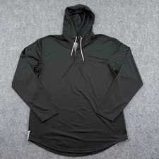 BYLT Pullover Large Black Hoodie The Circuit Lightweight Henley Snap Button Mens