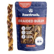Natural 12" Braided Bully Sticks for Dogs   Tough, Long-Lasting, Rawhide-Free...