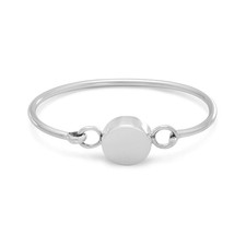 925 Sterling Silver Round Engravable Baby Bangle - 4.5-5 Inch