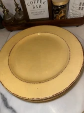 Set Of 6 Pier 1 Toscana Earthenware Charger Plates 11” Gold Hand-painted