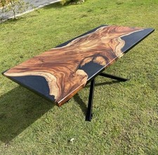 Tavolo in legno epossidico resina per pranzo e caffè moderno tavolo in resina tavolo personalizzato