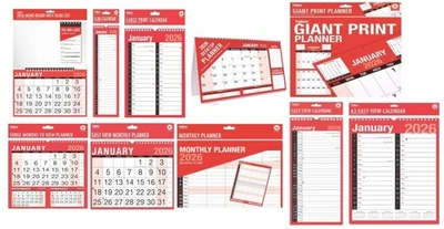 TALLON 2026 Wall Calendar Slim Calendar, A4 Large Monthly Planner, Three Months Planner