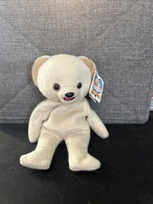 Snuggle Bean Bear 7  Beanie Plush Stuffed Animal Lever Bros Co. 1999 With Tags
