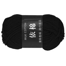 1Pcs Cotton Yarn Knitting Yarn Crochet Yarn 87.5Yard x 2.5mm, Black 
