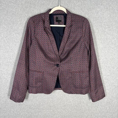 Limited Blazer Large Navy Medallion Silky Academia Equestrian Maximalist Career