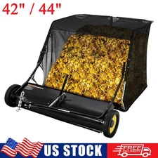 42"/44" Tow-Behind Lawn Sweeper Leaf Yard Collector 26 cu.ft. Adjustable Height