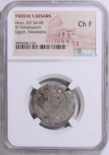 Roman Empire Egypt Alexandria Nero BI Tetradrachm AD 54-68 NGC Ch F