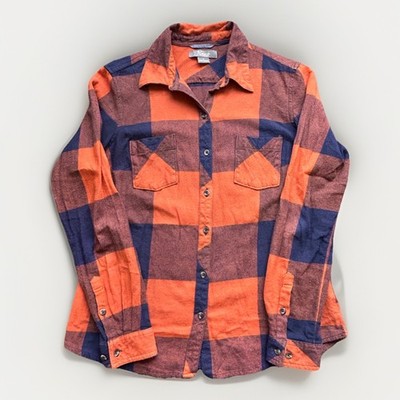 Natural Reflections Womens M Plaid Flannel Button Shirt Long Sleeve Grunge
