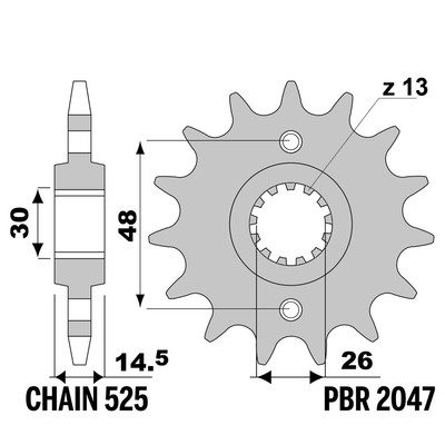 HONDA VFR800F 800 2014-2020 vorne ritzel PBR Tonhöhe 525 16 Zähne