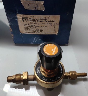 Wescol Single Stage Propane Gas Regulator 3.5 Bar CGA 510 9/16 UNF LH 0101-044 