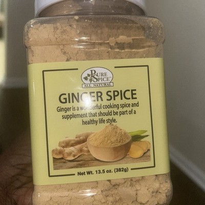 Pure Spice Ginger Powder 13.5 oz  100% Natural Single Spice Pantry