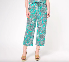 Belle Beach by Kim Gravel Reg Cabana Knit Cropped Beach Pant , Sz M a603583